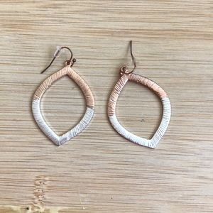 Rose gold and silver earrings